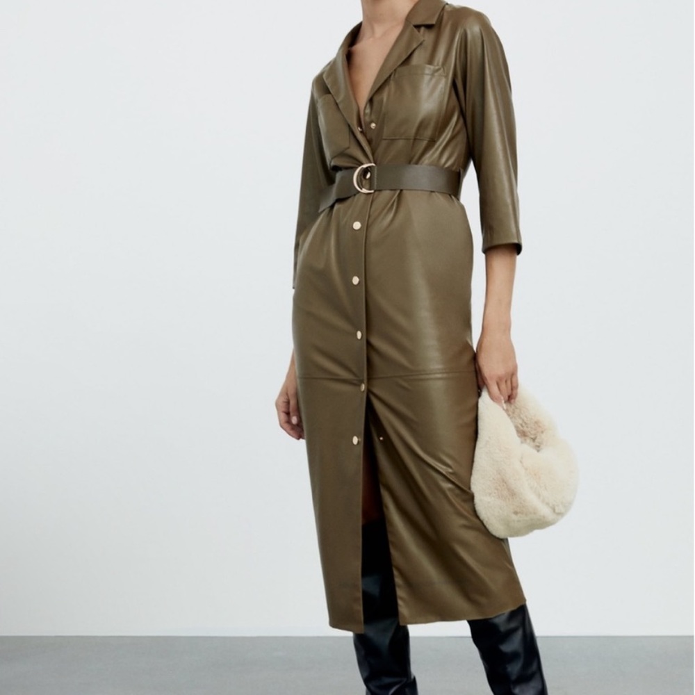 Zara faux leather dress